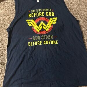 Navy Graphic Tank Top